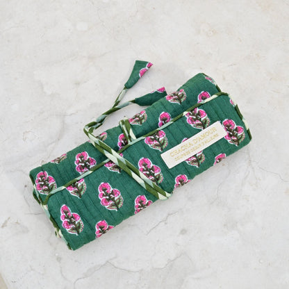 Trousse à bijoux Froufrou Vert Pivoine Jardin Mongol | Chachadamour