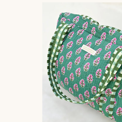 Sac Cabas Jaipur Vert | Chachadamour