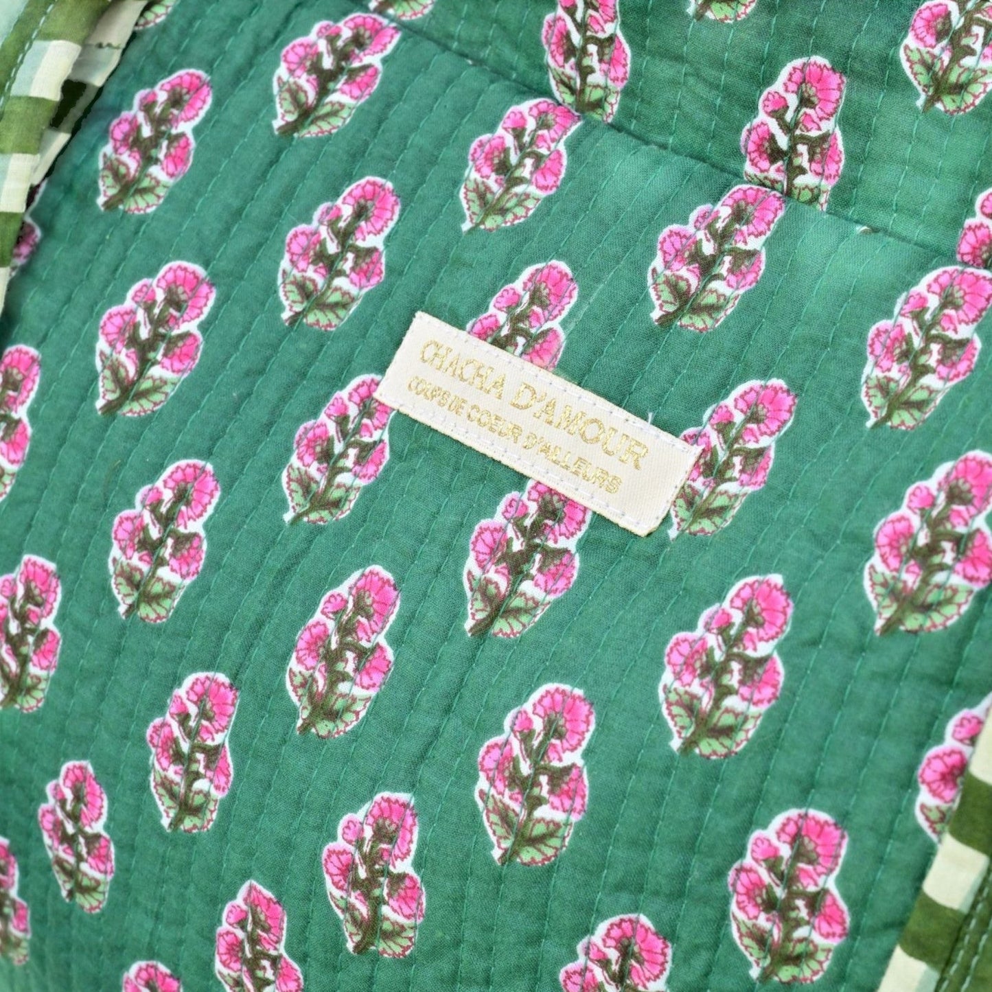 Sac Cabas Jaipur Vert | Chachadamour