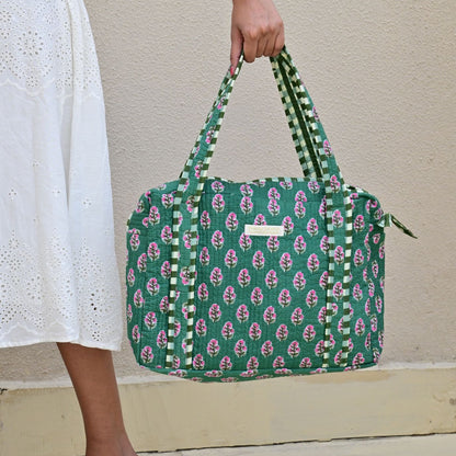 Sac Cabas Jaipur Vert | Chachadamour