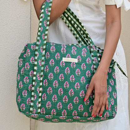 Sac Cabas Jaipur Vert | Chachadamour