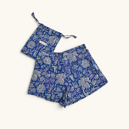 Short Ville & Plage – Block Print Bleu Jaipur  | Chachadamour