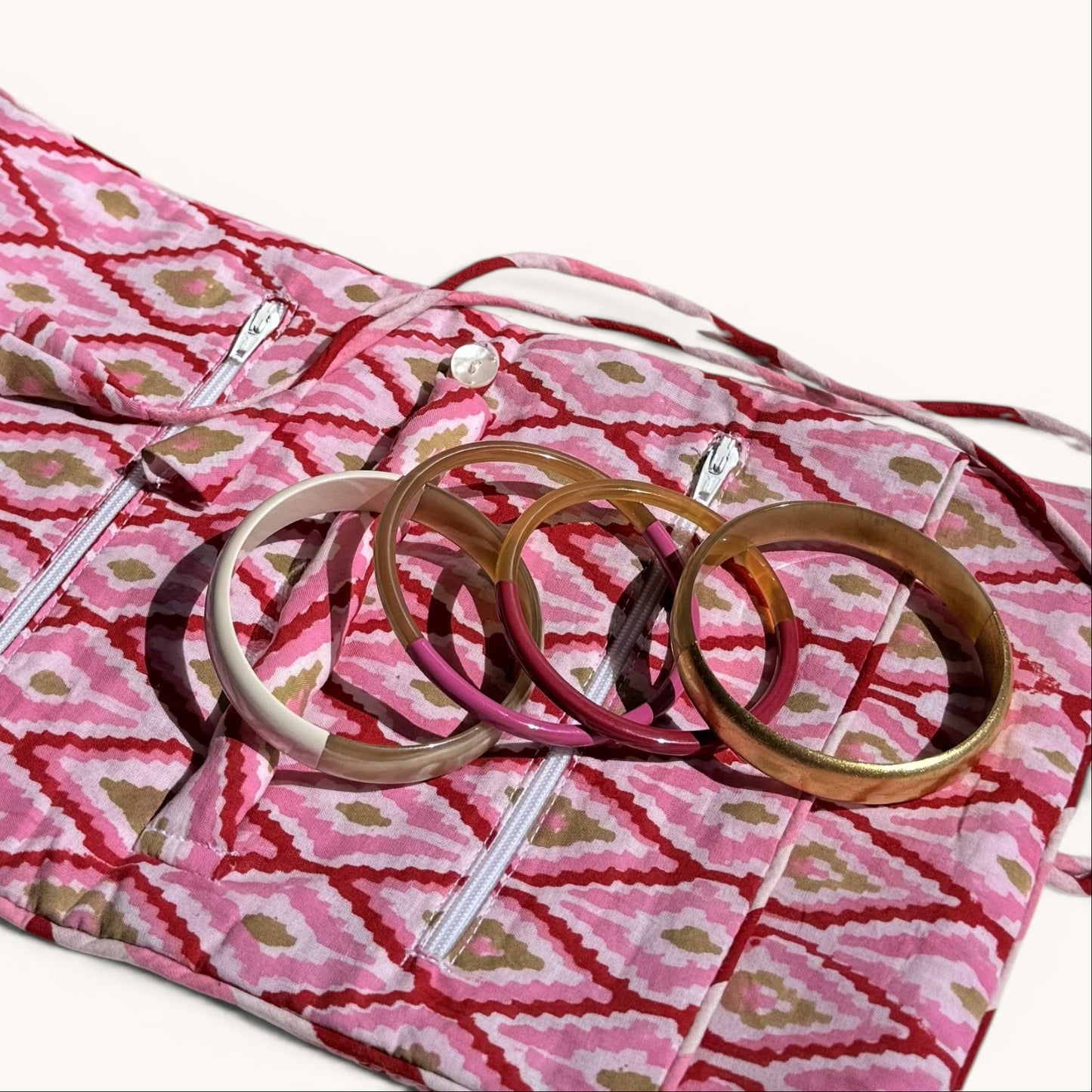 Trousse à bijoux Froufrou Rose Ikat | Chachadamour