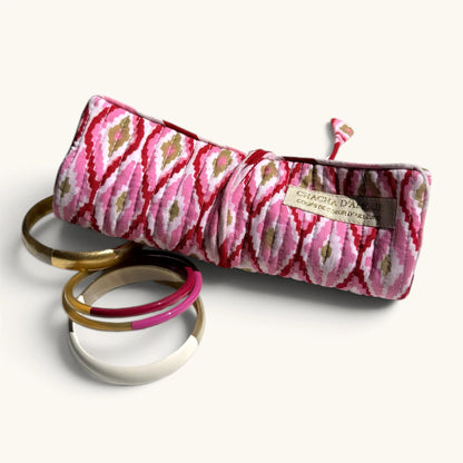 Trousse à bijoux Froufrou Rose Ikat | Chachadamour