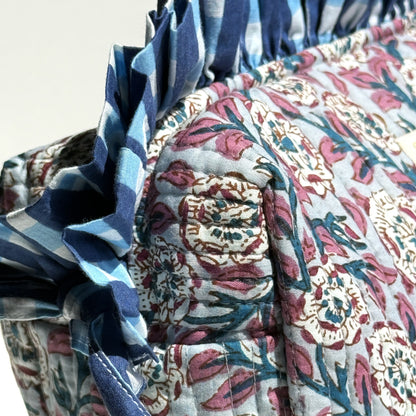 Trousse de Voyage Block Print Bleu Bordeaux Jaipur | Chachadamour