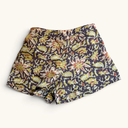 Short Ville & Plage – Block Print Nuit Terracotta Jaipur | Chachadamour