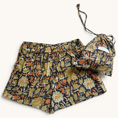 Short Ville & Plage – Block Print Nuit de Jaipur | Chacha d'Amour
