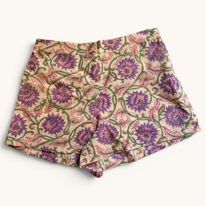 Short Ville & Plage – Block Print Lilas Rajasthan Jaipur | Chachadamour