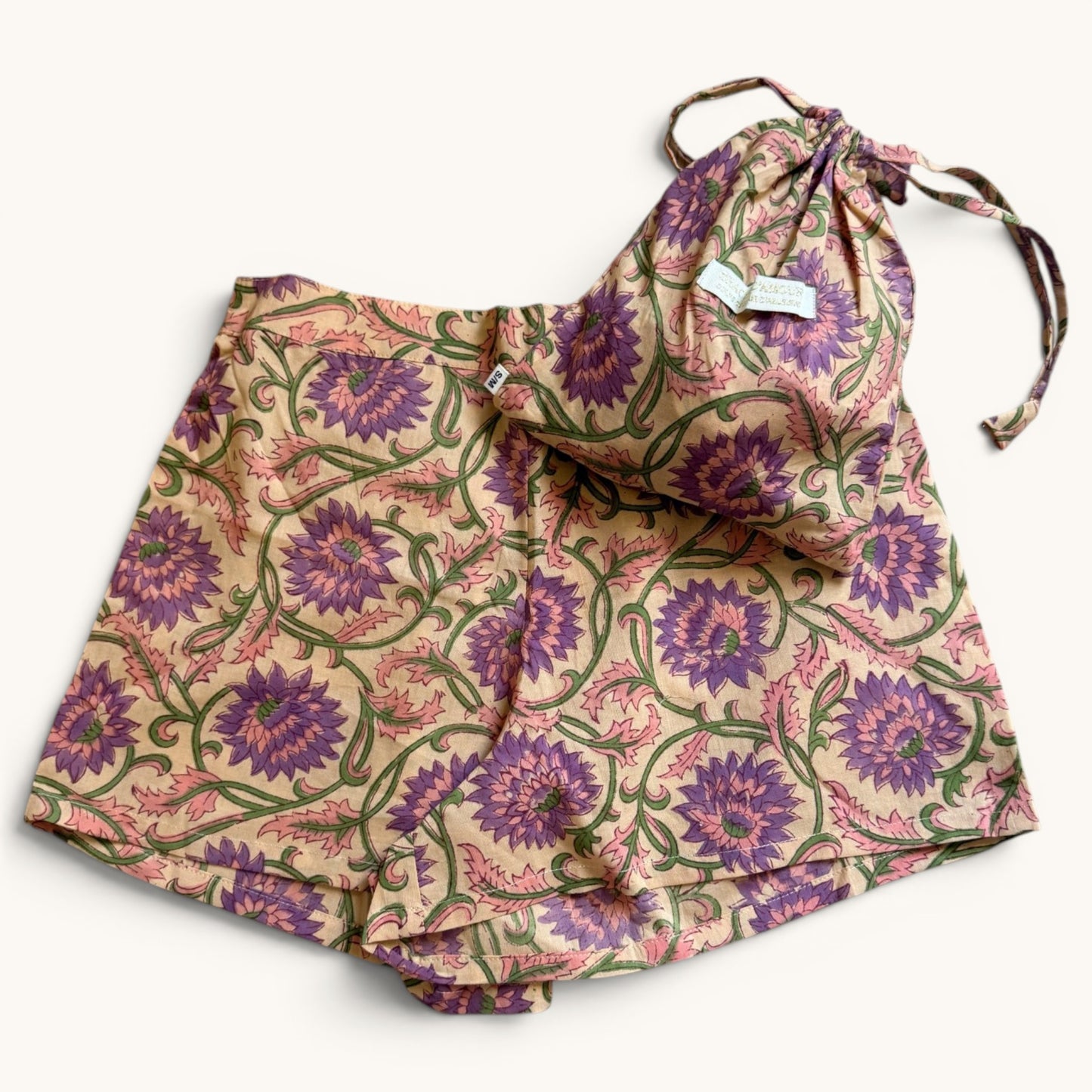 Short Ville & Plage – Block Print Lilas Rajasthan Jaipur | Chachadamour