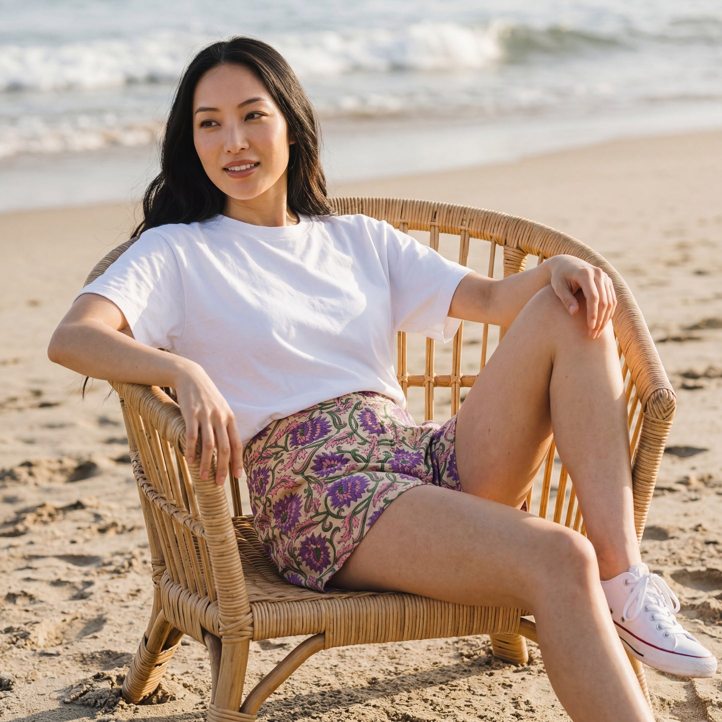 Short Ville & Plage – Block Print Lilas Rajasthan Jaipur | Chachadamour