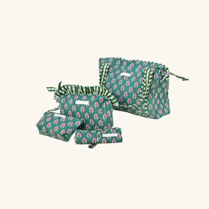 Trousse à bijoux Froufrou Vert Pivoine Jardin Mongol | Chachadamour