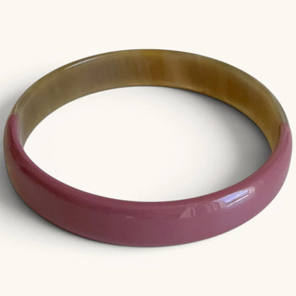 Jonc laqué en corne naturelle Dusty Rose |  Chachadamour