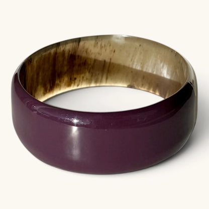 Jonc laqué en corne naturelle Prune | Chachadamour