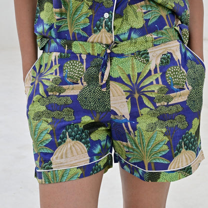 Ensemble Pyjama short Femme Jaipur Tropical Bleu Nuit | Chachadamour